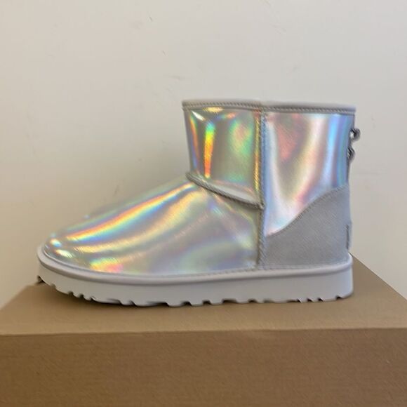 UGG Classic Mini Iridescent Glacier Grey Boots USA Women Size 8/UK 6/EU 39 - Picture 8 of 15